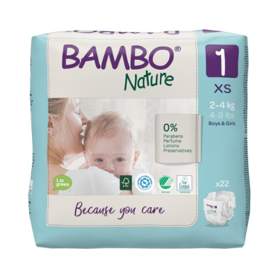 Эко-подгузники Bambo Nature 1 (2-4 кг), 22 шт купить оптом в Перми