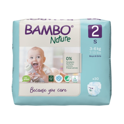 Эко-подгузники Bambo Nature 2 (3-6 кг), 30 шт купить оптом в Перми
